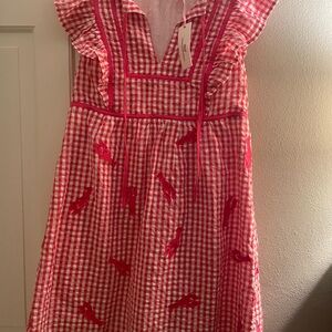 Vineyard Vines New Red Pink Gingham Ainsley Dress